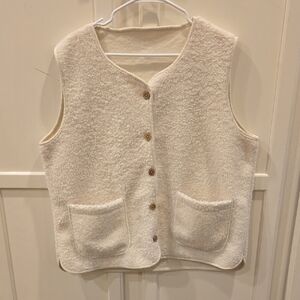 Cozy Cream Button-Up Vest